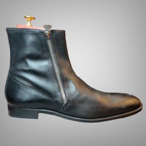 Hermes NIB Black Jerry Patinated Calfskin Ankle Boots Shoes